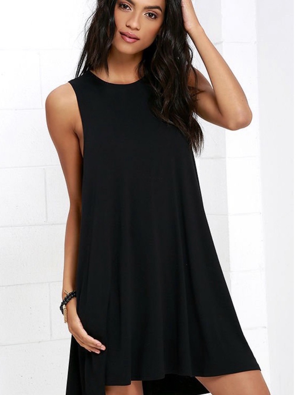 RVCA Sucker Punch Black Sleeveless Swing Tunic Dress with Pockets
